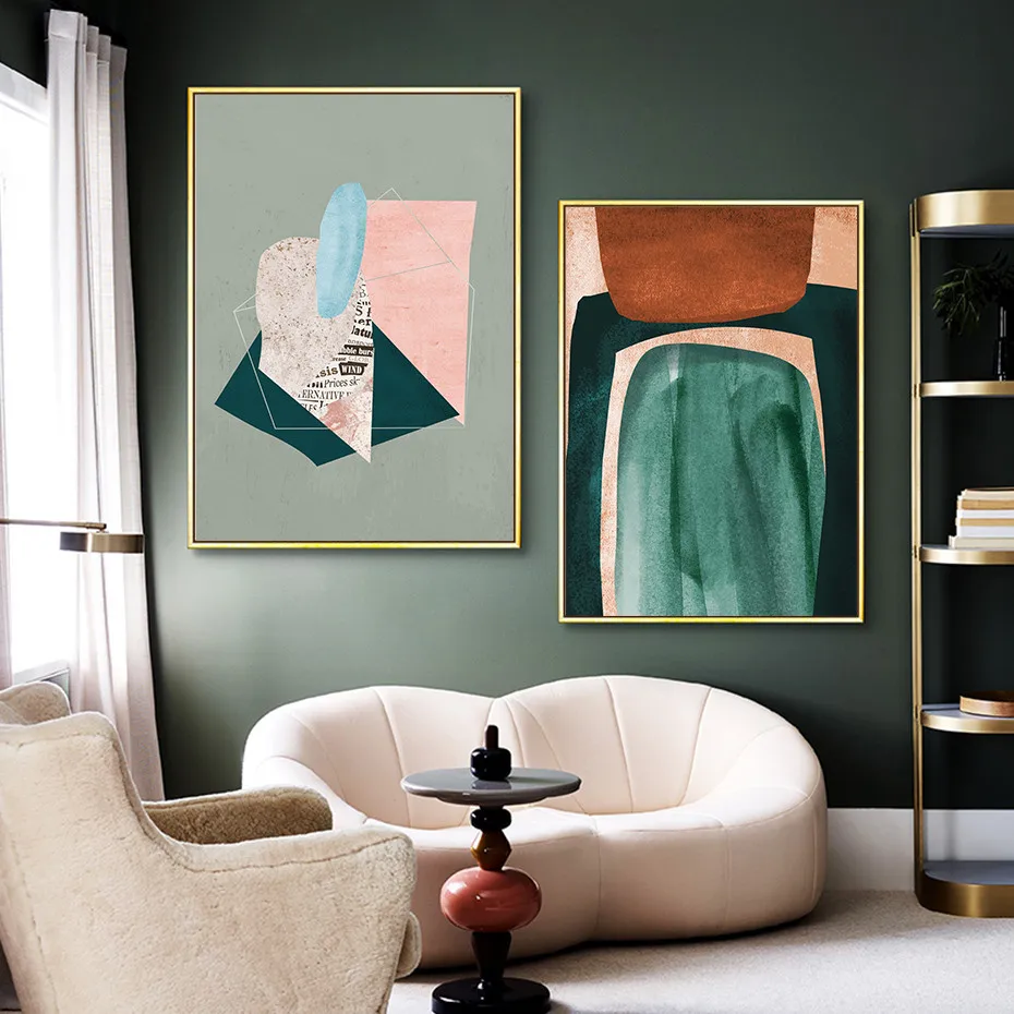 Abstract-Geometric-Line-Green-Modern-Canvas-Paintings-Wall-Art-Prints-Posters-Pictures-for-Living-Room-Office