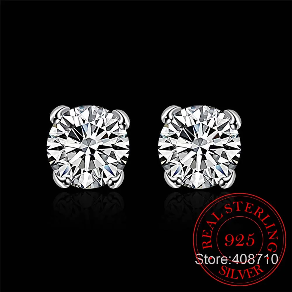 Женские серьги гвоздики из серебра 100% пробы с фианитом|earring earphones|earrings owlearrings com |