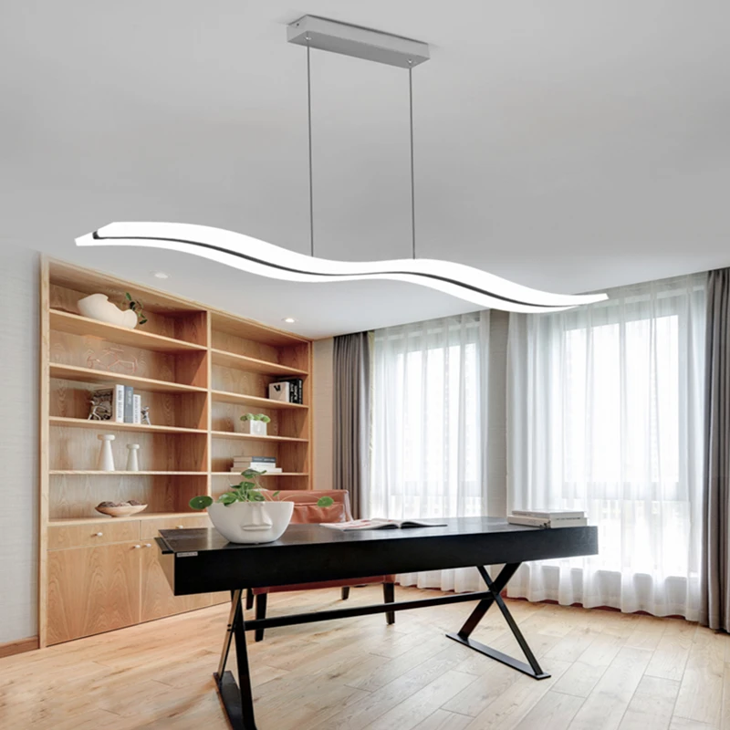 Современные креативные акриловые волнистые светодиодные подвесные светильники