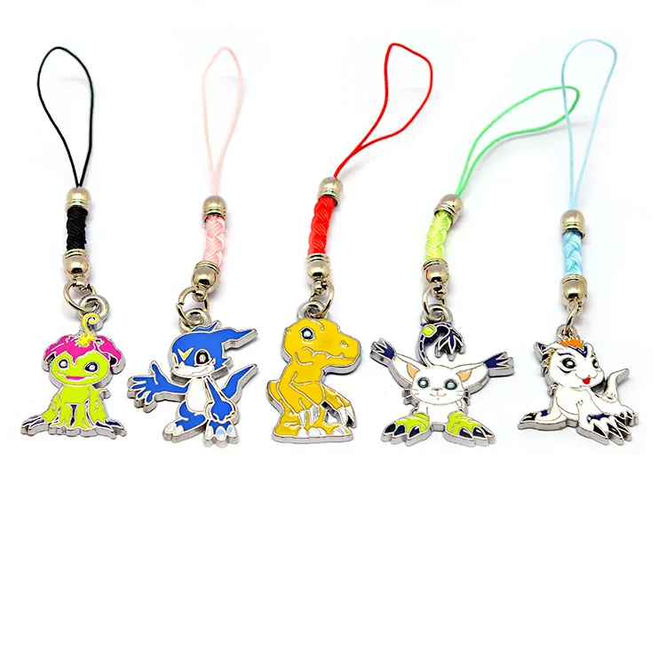 Брелок фигурка аниме Digimon Приключения брелок 5 в 1 комплект металлические