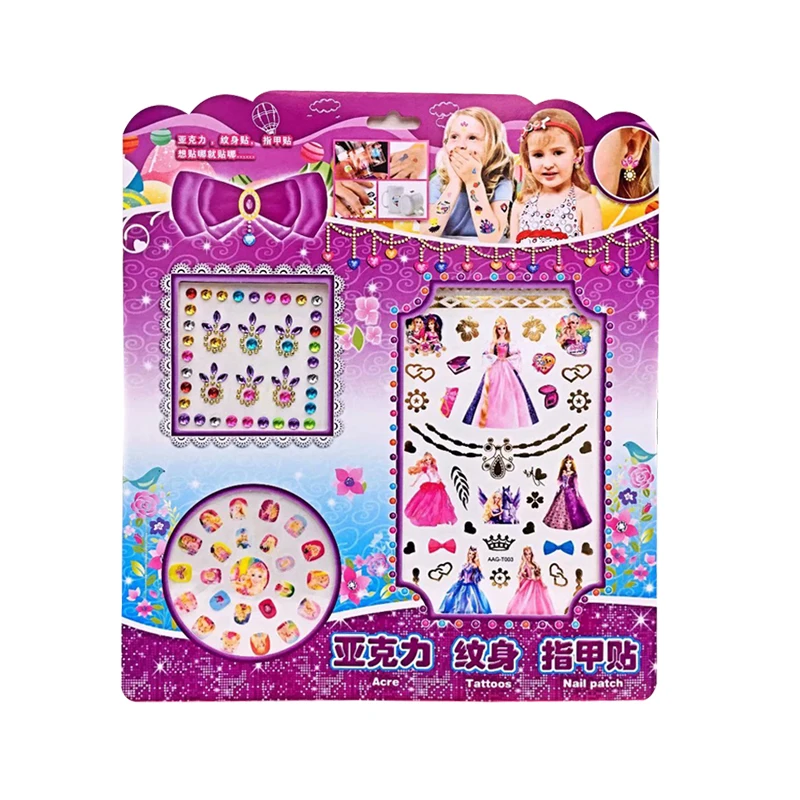 Акриловые кирпичные наклейки Детские тату для ногтей все в одном творческие