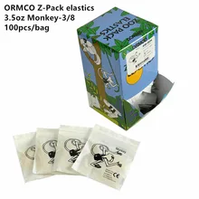 

Monkey 3/8 Elastics Bands Dental Z-pak Elastic Bands 3.5OZ Orthodontic ORMCO Zoo Pack 100/Bag Yellow