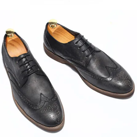 

Italian hand-carved leather men's shoes with retro tendon bottom daily casual shoes tuxedo gentleman brogues shoes