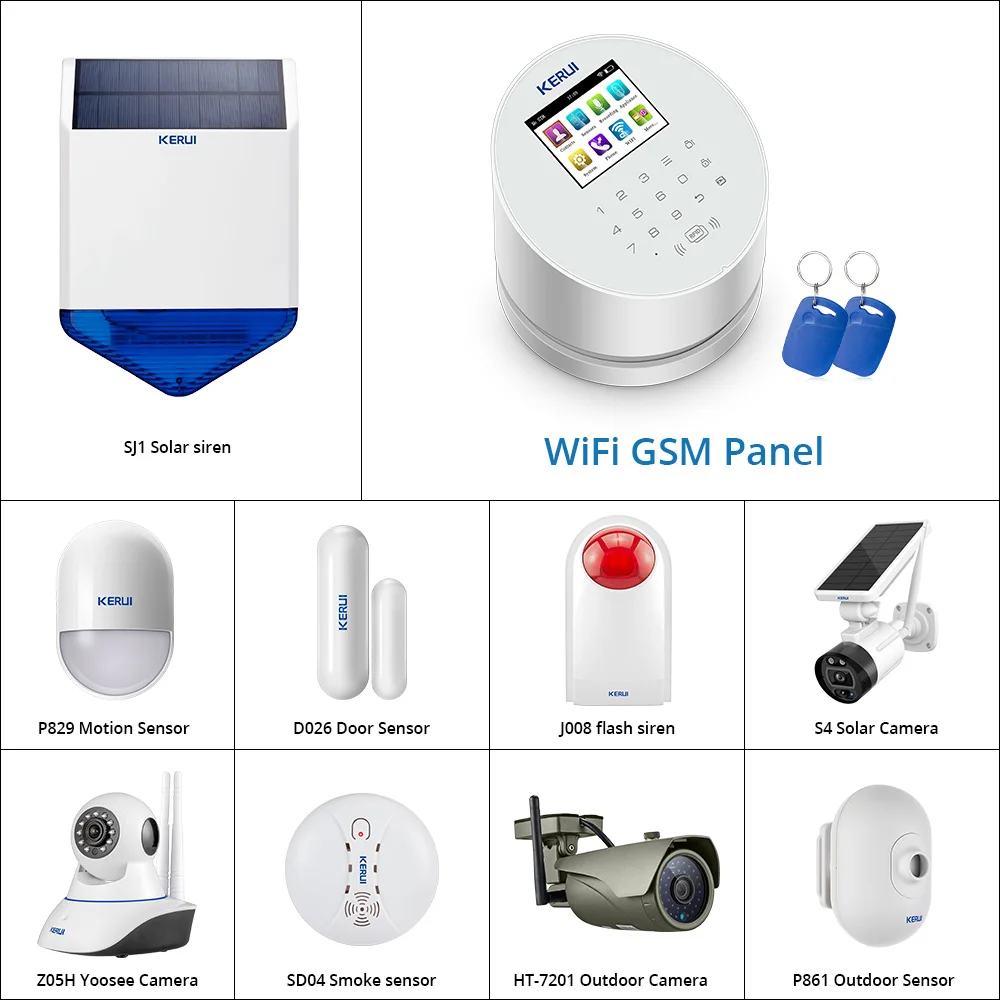 Индивидуальный комплект KERUI W2 Wifi GSM домашняя сигнализация PSTN Телефон