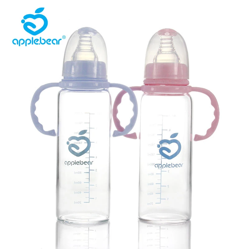 glass milk feeding bottle