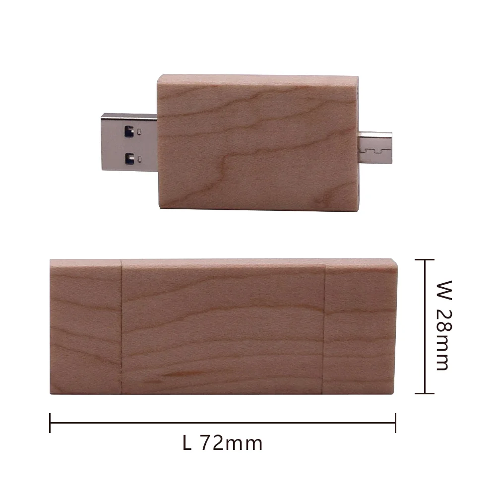 Клен деревянный OTG Usb флэш-накопитель 128GB Usb 3,0 Pendrive 64GB 32GB высокоскоростная карта памяти, Флеш накопитель 8GB(более 10 шт бесплатный логотип