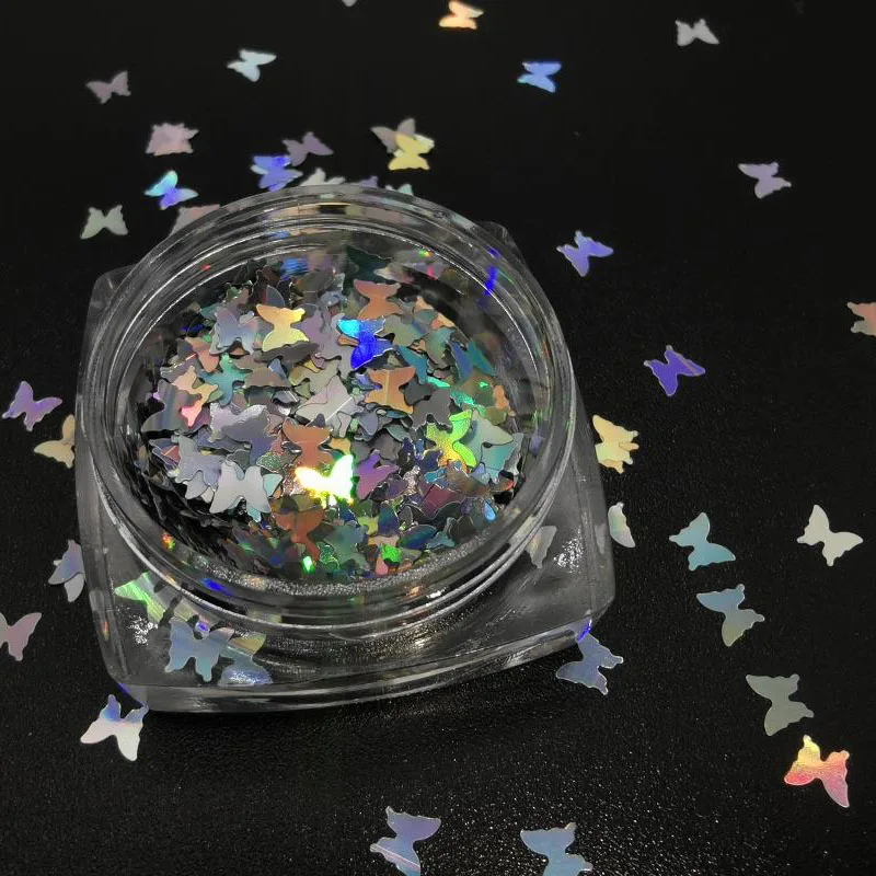 1 коробка серебряная голографическая бабочка блеск для ногтей микро блеск хлопья лазерные блестки блестящие ногти украшение блестка маникюр