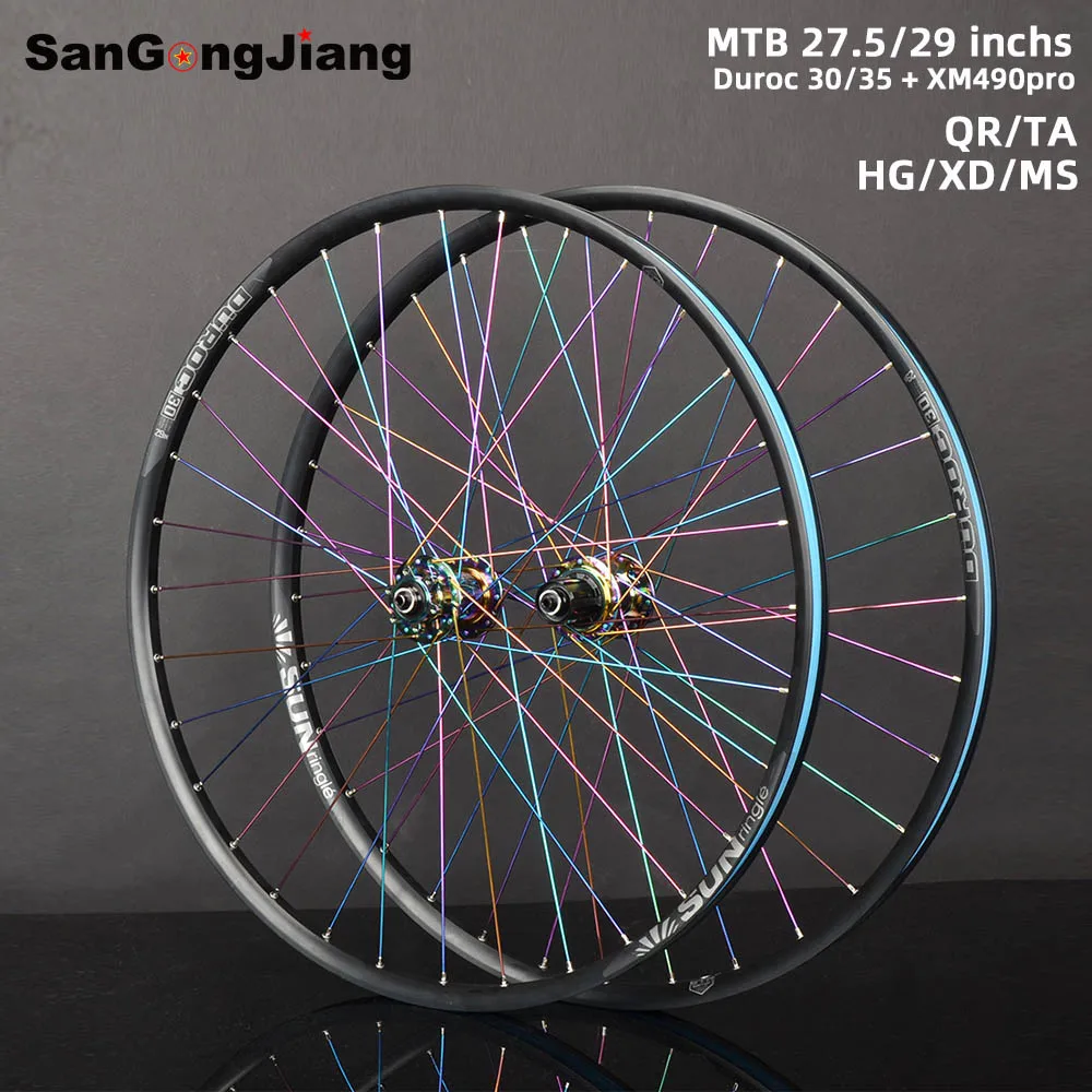 Erősítés hegyi wheelset KOOZER XM490 Menő huby  27.5 29 hüvelykes sunringle  Rainbow MTB Kerék duroc 30 35 40 tubeless Kerékabroncs Szokás készített