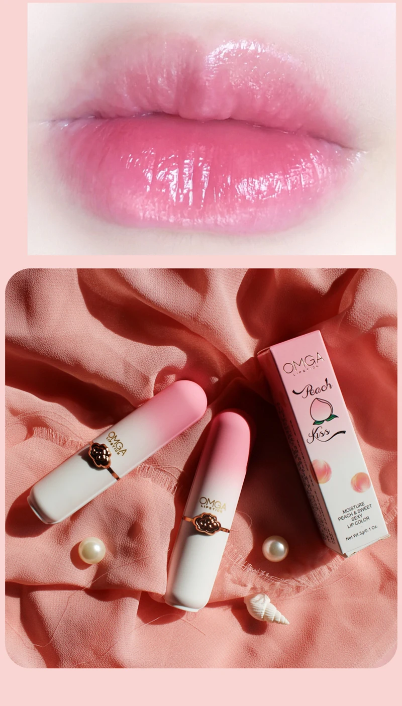 Temperature Change Color Lipstick Pink Lip Balm Deep Moisture Nourishing Light Waterproof Non-Stick Cup Lip Makeup TSLM1