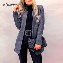 Черное офисное женское осеннее пальто с длинным рукавом и стоячим воротником, тонкое Стильное женское пальто на пуговицах размера плюс, шерстяное Женское пальто