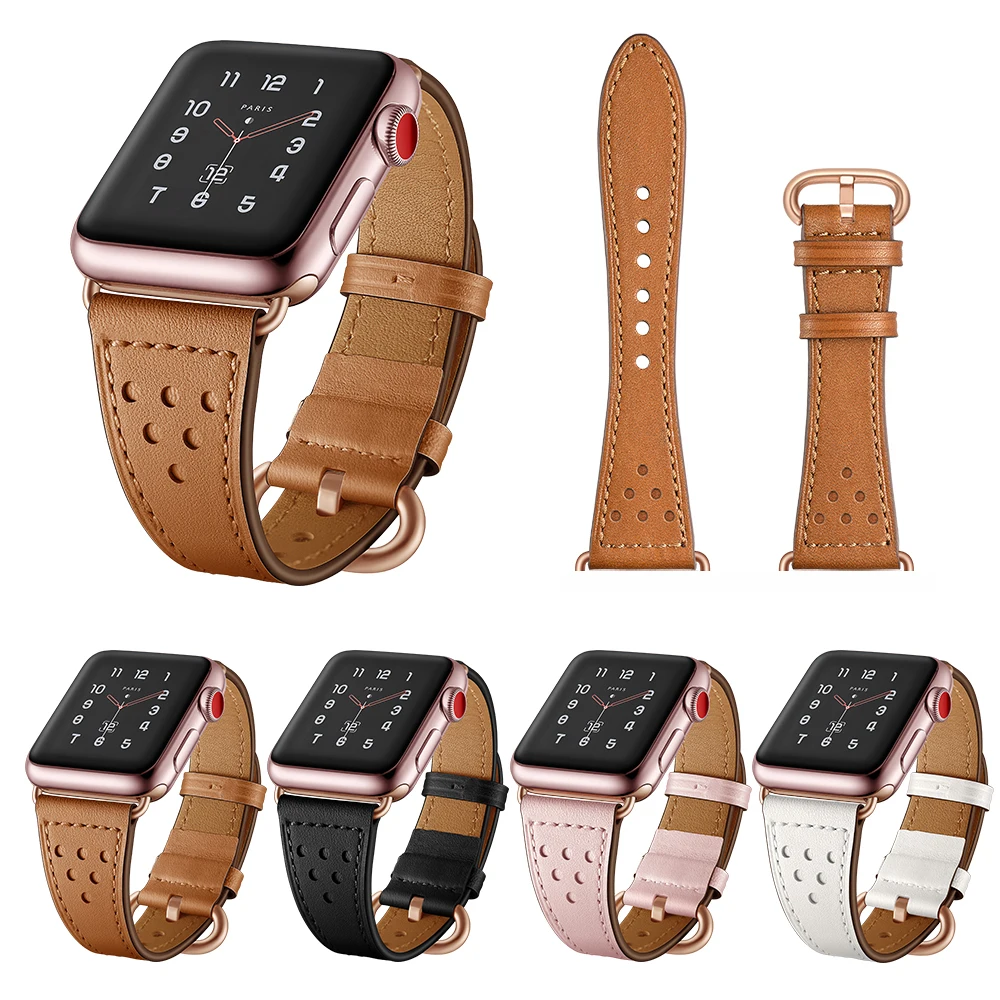 Lether Watch Strap For Apple 44mm 40mm Arc Curve Bracelet series 6 Band iWatch 6/5/4/3 | Наручные часы