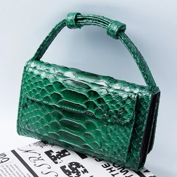 

Snake Pattern Leather Shoulder Bag Women Chain Crossbody Bag Python Leather Women Wallet Chain Clutch Shoulder Bag Sac A Main
