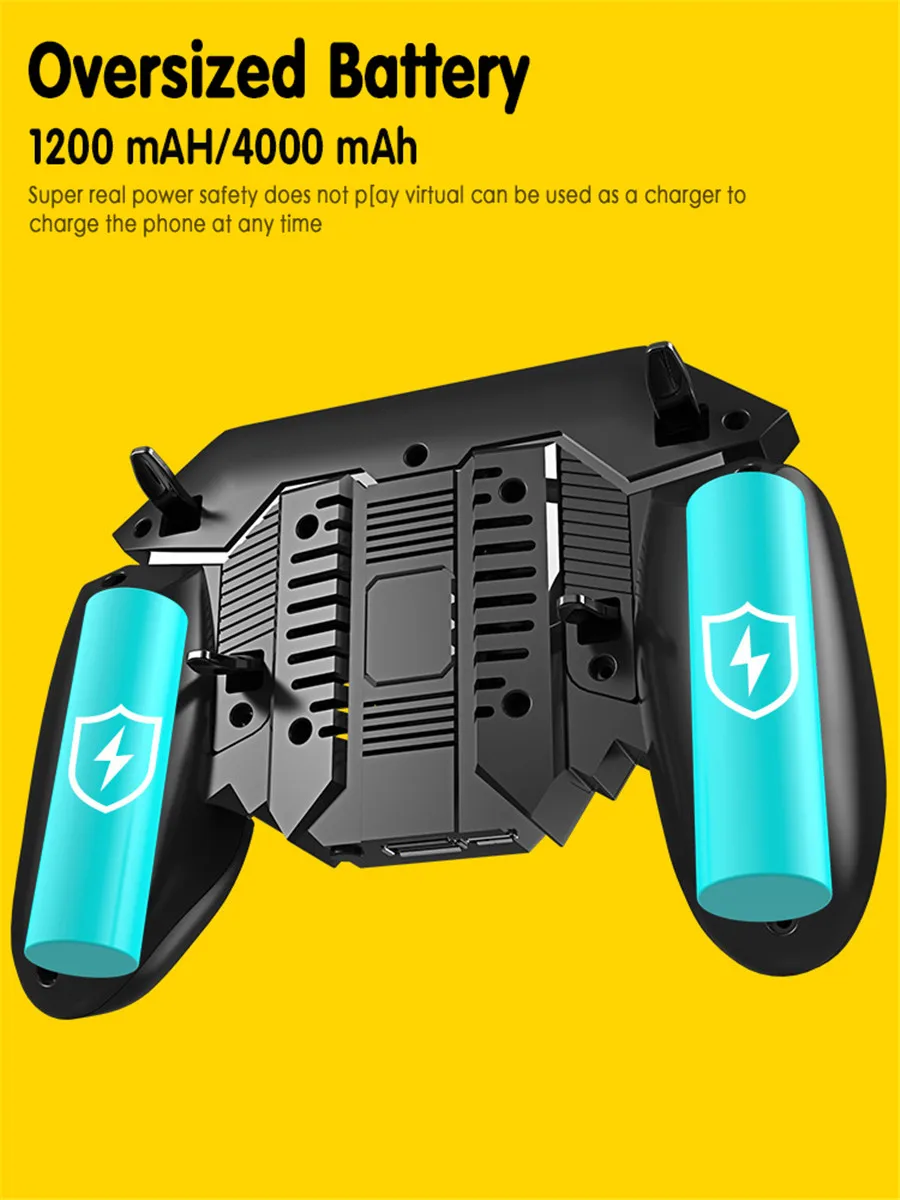 Pubg Controller Phone Game Controller Cooling Fan Gamepad Mobile Trigger Grip 6 Finger Joystick for Xiaomi IPhone Samsung Joypad