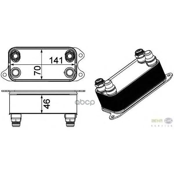 Масляный Радиатор Кпп 8mo376924-061 HELLA арт. 8MO376924-061