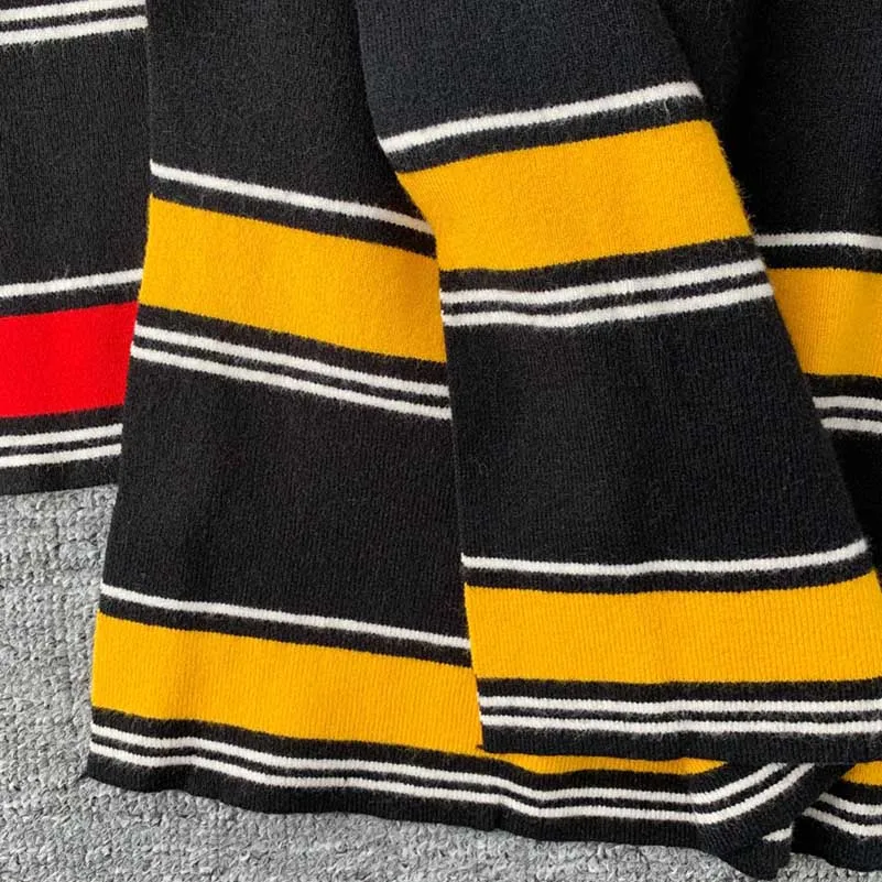 NiceMix новая полосатая Осенняя Женская юбка трикотажная стрейч модная Faldas Mujer Moda Высокая талия панелями женские длинные юбки