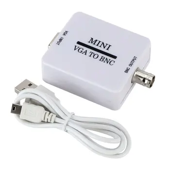 

White Mini Hd Vga To Bnc Video Converter Box Plastic Composite Vga To Bnc Adapter Digital Switcher Box For Hdtv Monitor