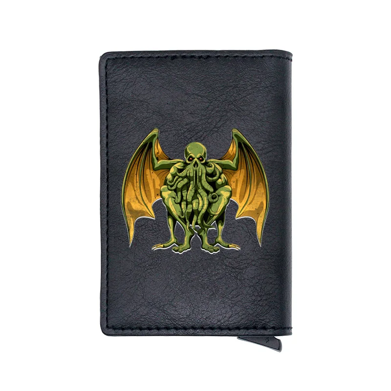 

Classic Great Cthulhu Design Digital Printing Leather Card Holder Wallet RFID Blocking Unique Men Women Short Purse