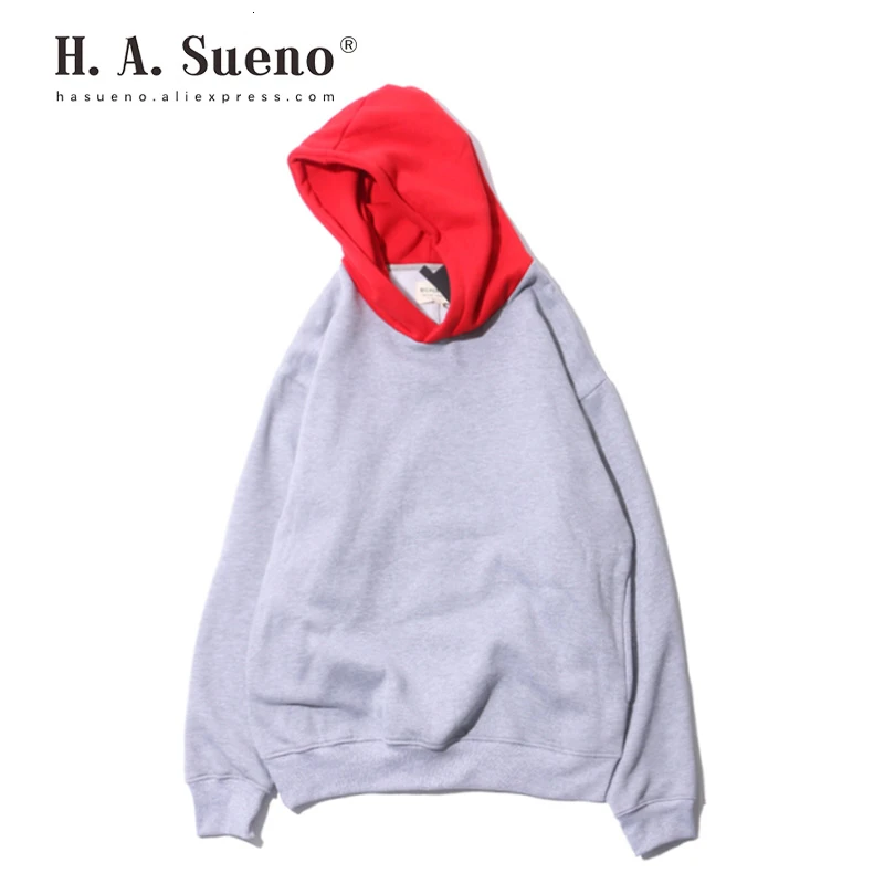 

H.A.Sueno 2019 BIG SALE Patchwork Mens Sweatshirts Hip Hop Style Loose Fit Mens Hoodies Autumn And Winter Men Clothes /7