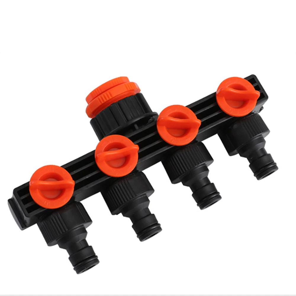 

1" to 3/4" to 1/2" Female Thread 4Way Hose Splitters For Automatic Watering Water Pipe Linker Timer Garden Water Irrigation Tool