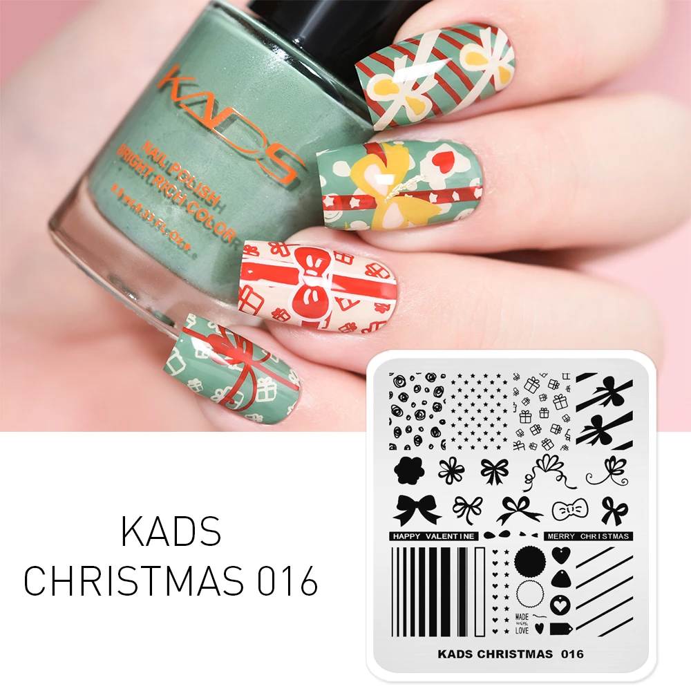 Kads Nail Art Stempel Vorlage Weihnachten 016 Nagel Platte Bogen Knoten Geschenk Herz Muster Manikure Bild Schablone Fur Nagel Drucken Nail Art Templates Aliexpress