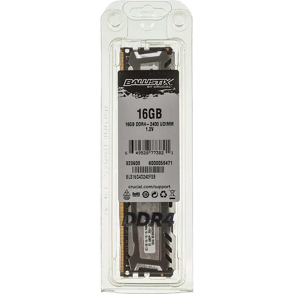 Память DDR4 16Gb 2400MHz Crucial BLS16G4D240FSB RTL PC4-19200 CL16 DIMM 288-pin 1.2В kit