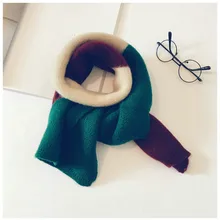 Осенне-зимний вязаный детский шарф, модный цветной лоскутный шарф в Корейском стиле для мальчиков и девочек 37