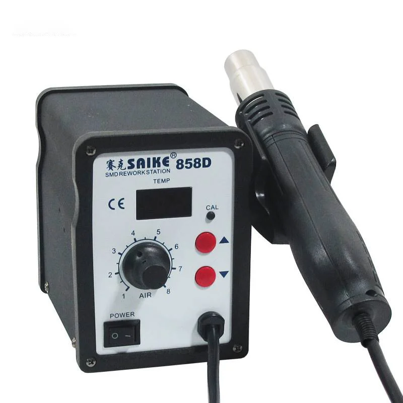 Saike 858d spadizione gratuita stazione di rilavorazione digitale pistola ad aria calda stazione di saldatura 700 w 220 v o 110V
