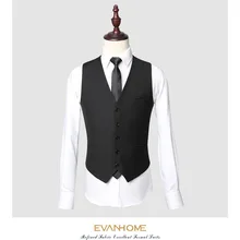 Стиль, деловой приталенный костюм, жилет, не мнется, без железа, черный и белый, с узором, саржа, официальная одежда, жилет, Me