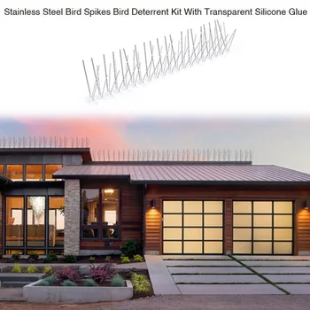 

5PCS Practical Flexible Fashion Bird Defender Bird Off Device Stainless Steel Spikes for Garden Starling Woodpecker