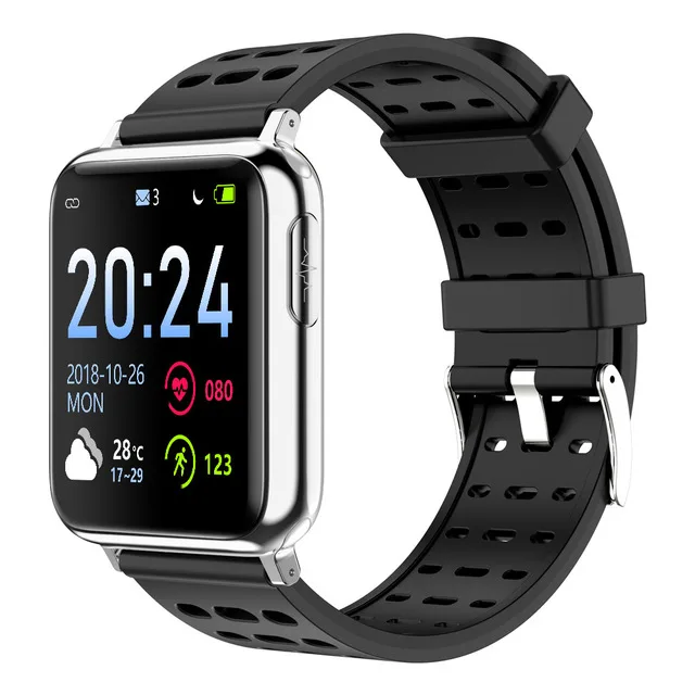 Tinymons V5 новые ECG+ PPG Смарт-часы мужские IP67 водонепроницаемые спортивные часы монитор сердечного ритма кровяное давление кислородный женский SmartBand - Цвет: Silver Wicking Strap