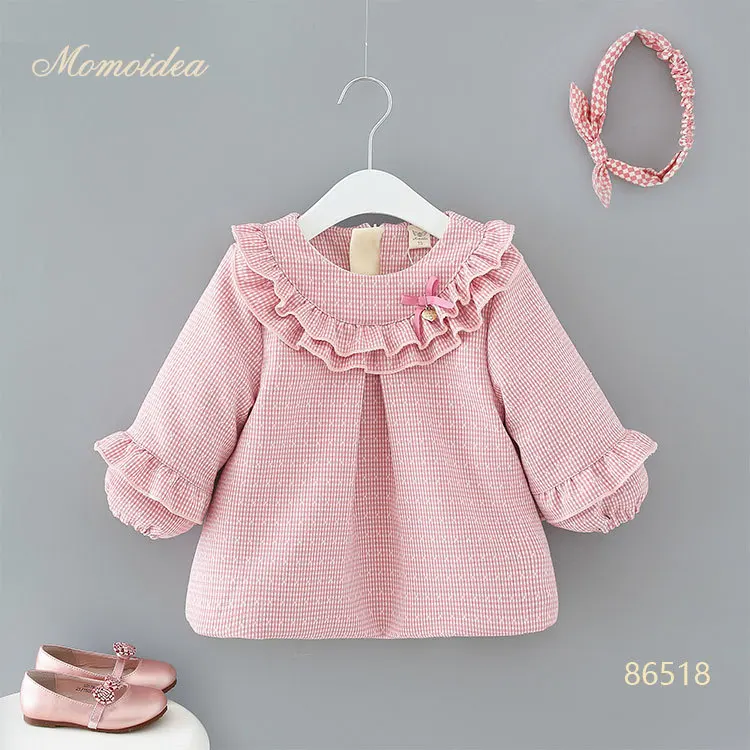 Momoidea детская одежда; коллекция года; сезон осень-зима; стиль; пальто для девочек с рукавами-фонариками; детская одежда с начесом и толстой хлопковой подкладкой