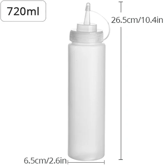 White-720ml Бутылочки для приправ KONCO с закручивающимся колпачком, крышки для кетчупа, горчицы, Майо, горячие соусы, бутылки для оливкового масла, кухонный гаджет - Цвет: White-720ml