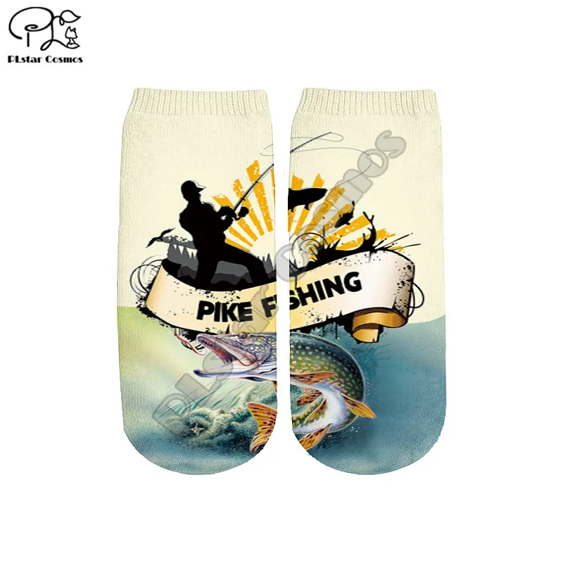 

PLstar Cosmos Amazing Fishing 3D Printed Cotton Socks Colorful Brand Warm Animal Short Ankle Unisex Fashion Casual Sock Style-K8