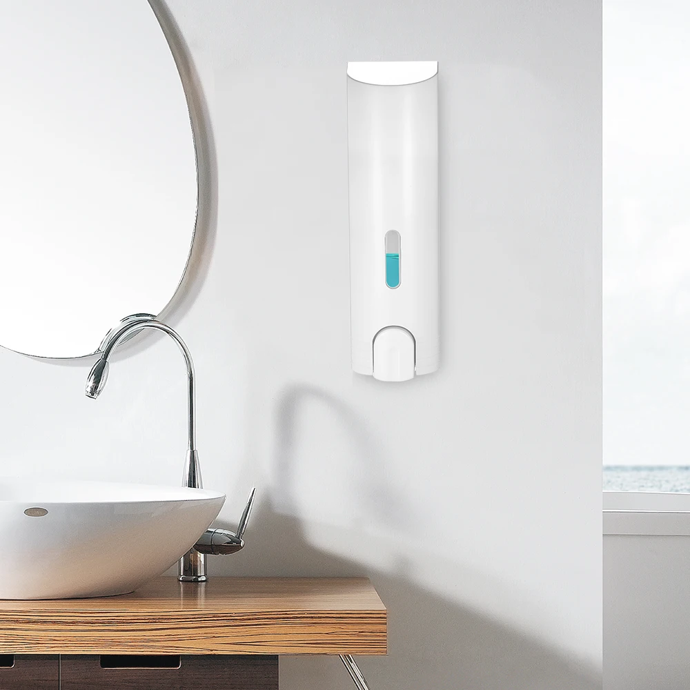 

400ml Wall-mounted Soap Dispenser Single Bottle Manual Shampoo Box Rest Room Hand Washing Soap Liquid Dispenser Bathroom Product