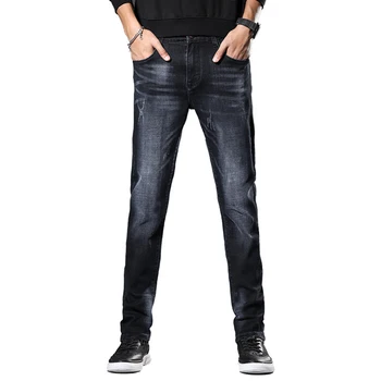 

2020 new men jeans slim feet pants Korean trousers spring and summer casual pants men tide slightly elastic men pants