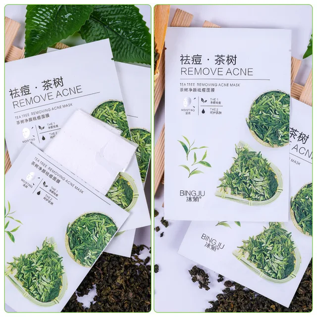 Tea Tree Face mask Acne Facial Oil Control Anti Acne Skin Care Facial Clear Moisture Sheet