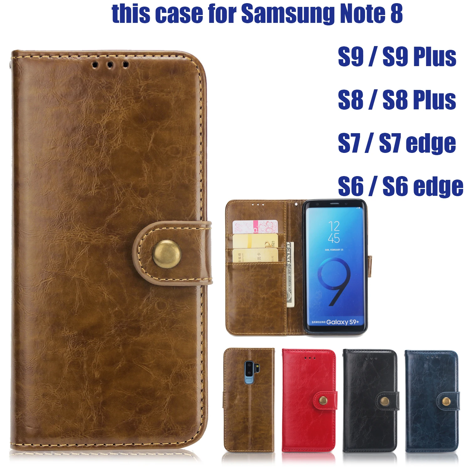 Чехол-книжка для samsung Galaxy Note 10 Note10 9 8, чехол S9 S10 S10E S8 Plus S7 S6 Edge, кожаный чехол-книжка с логотипом, роскошный чехол-подставка для шитья