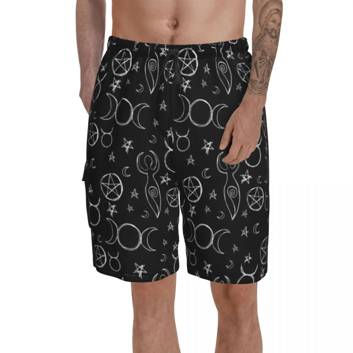 

Sky Board Shorts Pattern Beach Swimming Trunks Polyester Men Swim Trunks