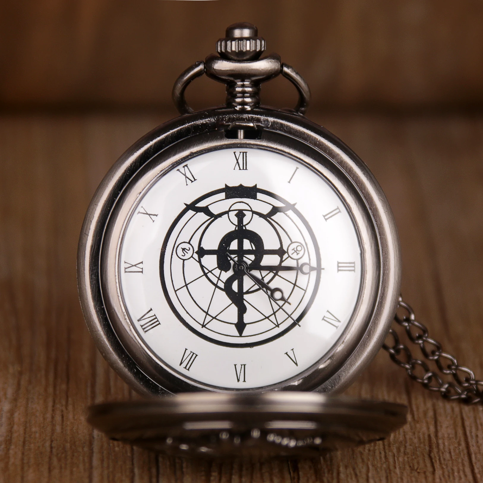 Антикварный Стальной алхимик Эдвард Элрик Косплей кварцевые карманные часы с подвеской ожерелье для мужчин и женщин Fob часы