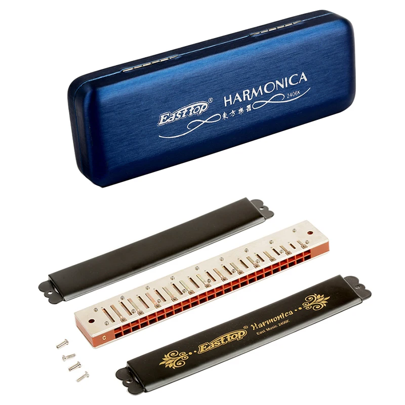 Palhetas de Bronze Easttop Tremolo Gaita Buracos Boca Órgão Abs Pente Harpa Instrumentos Musicais Chave c East Top T2406k Profissional 24 - Image 6