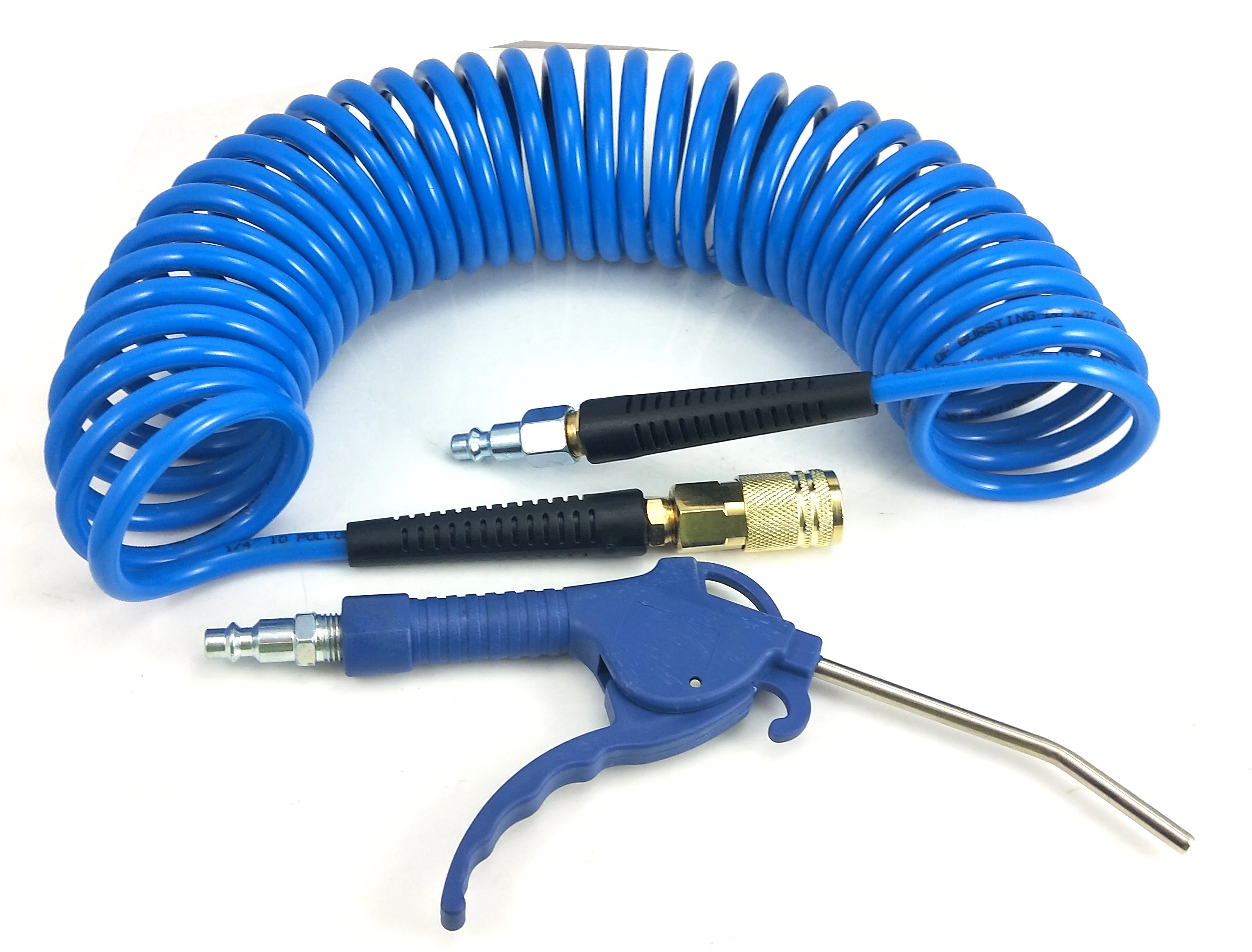 

1/4" x25ft Polyurethane air hose with couplers PISTOL GRIP BLOW GUN Pneumatic Tools Air Accessoeries Set