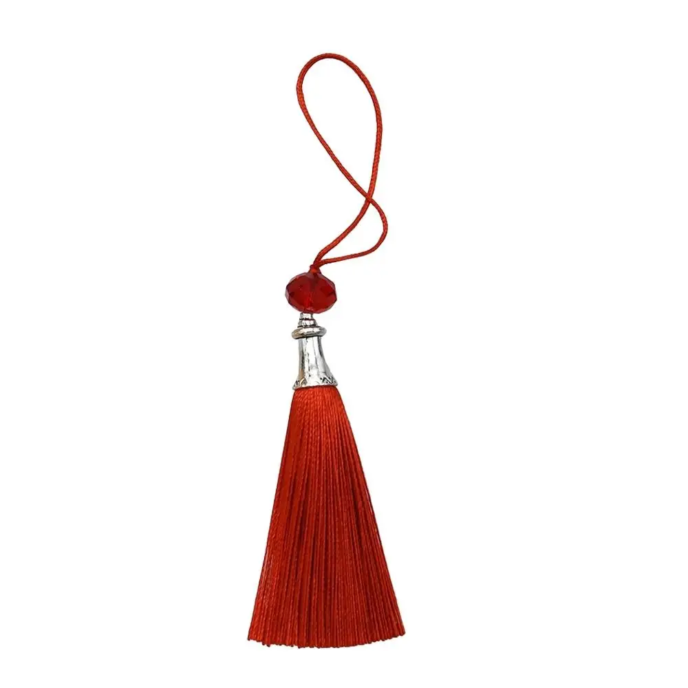 10Pcs/lot Boho Acrylic Beads Red Purple Blue Black Thread Long Tassel Charm Pendants For Keychains Necklace DIY Jewelry Making | Украшения