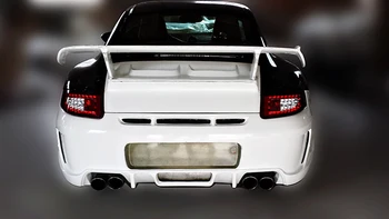 

For Porsche 911 997 GT3 RS Style Fiberglass Rear Trunk With Spoiler Full FRP Fiber Glass Bootlid Wing Splitter Set Drift Kit