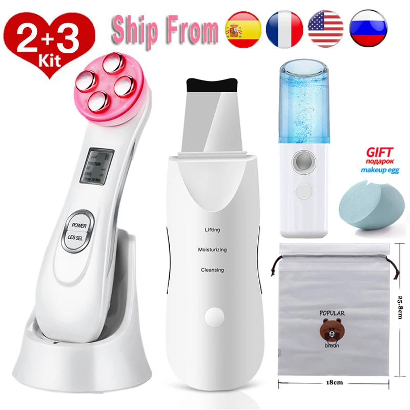 

Skin Scrubber Scrubber Remove Facial Cleansing Peeling Machine Blackhead Remover Pore Cleaner EMS LED Anti Aging Facial Massager