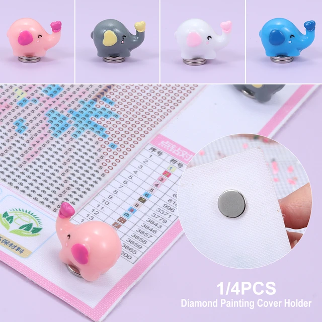 New Cartoon Diamond Painting Magnet Cover Minders with Storage Box  Parchment Paper Cover Holder Cross Stitch