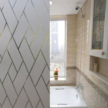 

SUNICE Home Square Decorative Window Film Non Adhesive Static Cling Window Film 92cmX1000cm No Glue Environmental Friendly