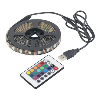 

12 RGB 5050 SMD LED Strip Lamps Waterproof Flexible LED Tape Light USB 5V Christmas Decoration Lamp Black Strip Light Hot Sale