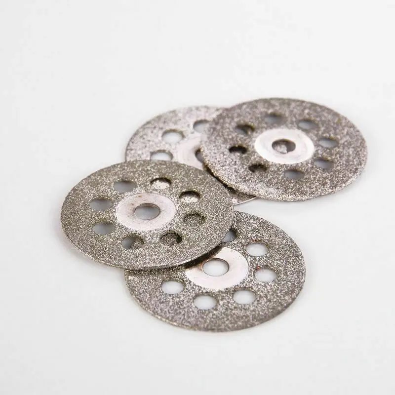 New Hot Sale 10Pcs 22mm Mini Sharp Diamond Cut Off Rotary Tool Cutting Disc Disks DIY Tools Accessories for Dremel with 2Pcs Rod
