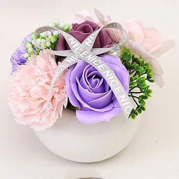 

Ceramics Soap Rose Flower Potted Romantic Valentine's Day Gift Bath Body Petal Scented Soap gift Wedding Christmas Decoration