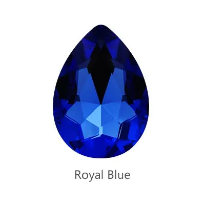 Все размеры Pointback аппликация из стеклянных страз капля КРИСТАЛЛ груша Необычные точки Стекло Стразы Алмаз для ювелирных изделий Ремесла чехол для телефона - Цвет: royal blue